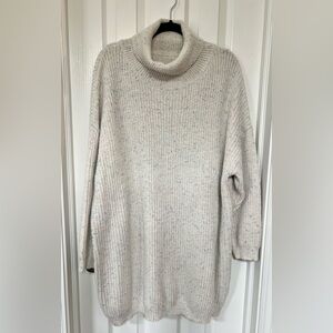 SHEIN Cream Colored Knit Turtleneck Long Sleeve Sweater Dress Size 1XL EUC